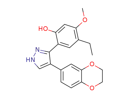 2-(4-(2,3-dihydrobenzo[b][1,4]dioxin-6-yl)-1H-pyrazol-3-yl)-4-ethyl-5-methoxyphenol