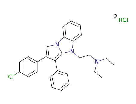 4H-Pyrrolo(1,2-a)benzimidazole-4-ethanamine, 2-(4-chlorophenyl)-N,N-diethyl-3-phenyl-, dihydrochloride