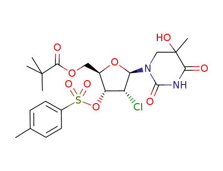 2,2-Dimethyl-propionic acid (2R,3R,4R,5R)-4-chloro-5-(5-hydroxy-5-methyl-2,4-dioxo-tetrahydro-pyrimidin-1-yl)-3-(toluene-4-sulfonyloxy)-tetrahydro-furan-2-ylmethyl ester