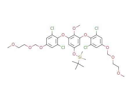 Molecular Structure of 186805-88-9 ({3,5-Bis-[2,6-dichloro-4-(2-methoxy-ethoxymethoxy)-phenoxy]-4-methoxy-phenoxy}-tert-butyl-dimethyl-silane)