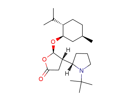 Molecular Structure of 292857-23-9 ((-)-(4S,5R,2'S)-4-(1'-tert-butylpyrrolidin-2'-yl)-5-menthyloxy-4,5-dihydrofuran-2(3H)-one)
