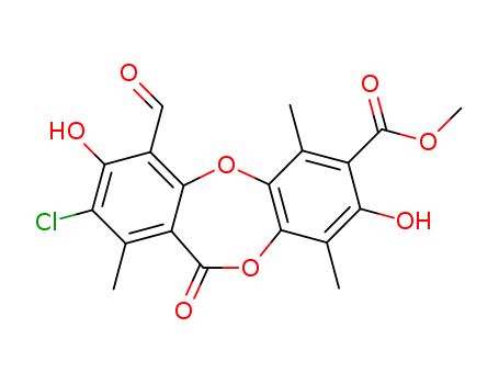 11H-Dibenzo[b,e][1,4]dioxepin-7-carboxylicacid, 2-chloro-4-formyl-3,8-dihydroxy-1,6,9-trimethyl-11-oxo-, methyl ester