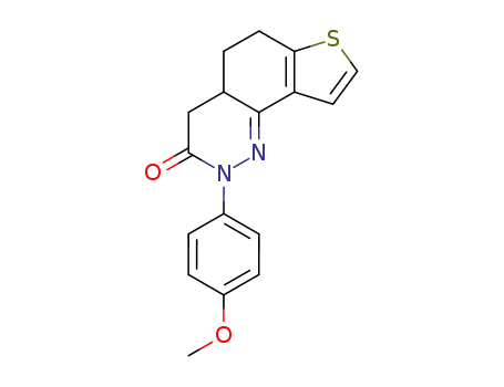 Molecular Structure of 119291-74-6 (Thieno[2,3-h]cinnolin-3(2H)-one,
4,4a,5,6-tetrahydro-2-(4-methoxyphenyl)-)