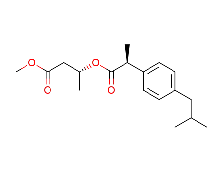 Molecular Structure of 123054-54-6 ((R)-3-[(S)-2-(4-Isobutyl-phenyl)-propionyloxy]-butyric acid methyl ester)