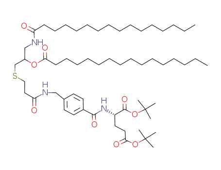 Molecular Structure of 204583-05-1 ((S)-2-(4-{[3-(3-Hexadecanoylamino-2-hexadecanoyloxy-propylsulfanyl)-propionylamino]-methyl}-benzoylamino)-pentanedioic acid di-tert-butyl ester)