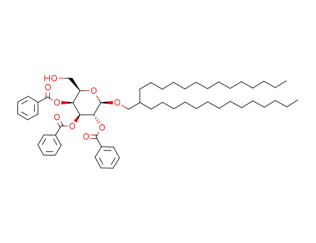 Molecular Structure of 195323-42-3 (2-(tetradecyl)hexadecyl 2,3,4-tri-O-benzoyl-β-D-galactopyranoside)