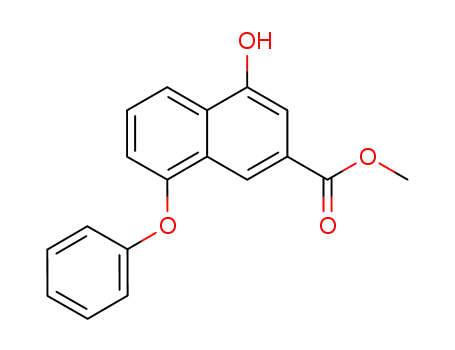 Molecular Structure of 181258-98-0 (methyl 4-hydroxy-8-phenoxynaphthalene-2-carboxylate)