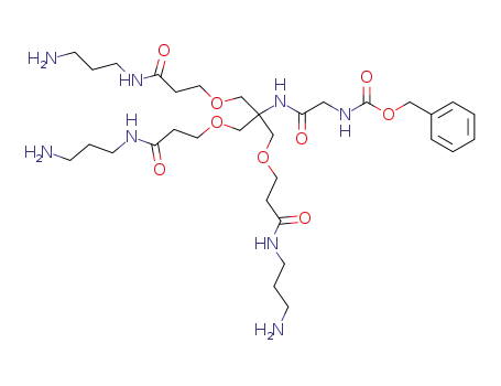 ({2-[2-(3-amino-propylcarbamoyl)-ethoxy]-1,1-bis-[2-(3-amino-propylcarbamoyl)-ethoxymethyl]-ethylcarbamoyl}-methyl)-carbamic acid benzyl ester