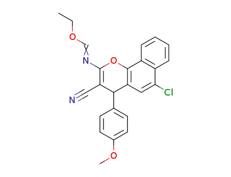 ethyl 6-chloro-3-cyano-4-(4-methoxyphenyl)-4H-benzo[h]chromen-2-yliminoformate