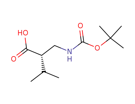 Molecular Structure of 210346-16-0 ((2S)-2-{[(tert-Butoxycarbonyl)amino]methyl}-3-methylbutanoic acid)