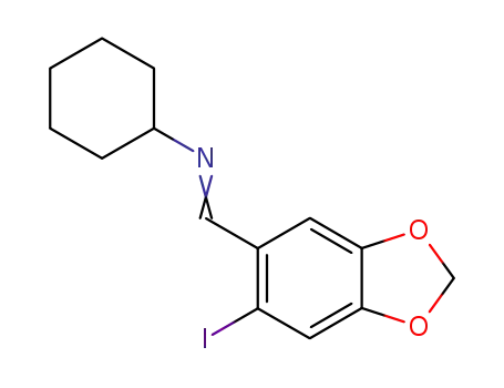Molecular Structure of 58343-52-5 (Cyclohexanamine, N-[(6-iodo-1,3-benzodioxol-5-yl)methylene]-)