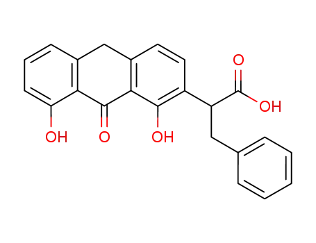 (+/-)-2-(9,10-dihydro-1,8-dihydroxy-9-oxo-2-anthracene)-3-phenylpropionic acid