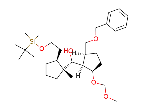 (R)-((1R,2S,5R)-2-Benzyloxymethyl-5-methoxymethoxy-cyclopentyl)-{(1R,2S)-2-[2-(tert-butyl-dimethyl-silanyloxy)-ethyl]-1-methyl-cyclopentyl}-methanol