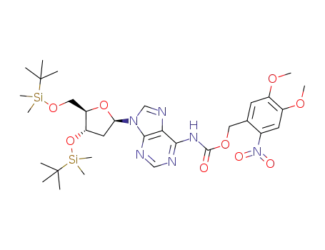 5',3'-bis(O-tert-butyldimethylsilyl)-6-N-(6-nitroveratryloxycarbonyl)-2'-deoxyadenosine