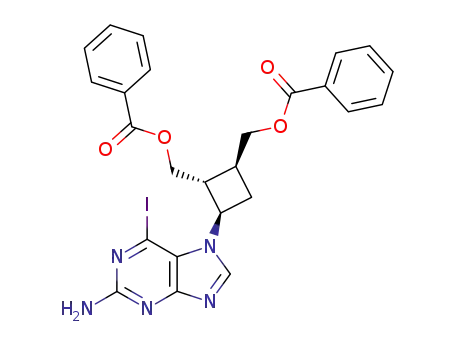<1S-(1α,2β,3α)>-3-(2-Amino-6-iodo-7H-purin-7-yl)-1,2-cyclobutanedimethanol dibenzoate ester