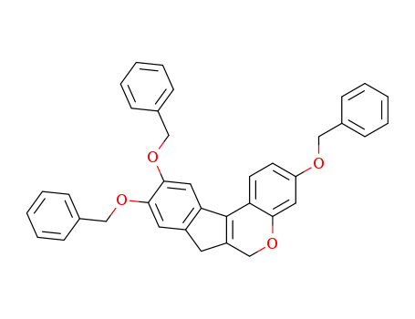 Molecular Structure of 149862-29-3 (3,9,10-Tris-benzyloxy-6,7-dihydro-indeno[2,1-c]chromene)