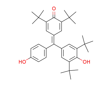 Molecular Structure of 81769-82-6 (4-<(3,5-di-tert-butyl-4-hydroxyphenyl)(3,5-di-tert-butyl-4-oxocyclohexa-2,5-dienylidene)methyl>-phenol)