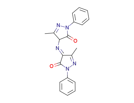 Molecular Structure of 909-59-1 (4-[(1,5-Dihydro-3-methyl-5-oxo-1-phenyl-4H-pyrazol-4-ylidene)amino]-2,4-dihydro-5-methyl-2-phenyl-3H-pyrazol-3-one)