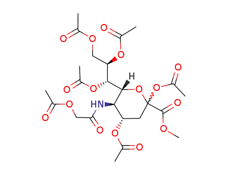 Molecular Structure of 118865-38-6 (2,4,7,8,9-Pentaacetyl-D-N-acetylglycolylneuraminic Acid Methyl Ester)