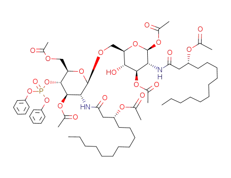 2-<(3R)-3-acetoxytetradecanamido>-6-O-<2-<(3R)-3-acetoxatetradecanamido>-3,6-di-O-acetyl-2-deoxy-4-O-diphenylphosphono-β-D-glucopyranosyl>-1,3-di-O-acetyl-2-deoxy-β-D-glucopyranose