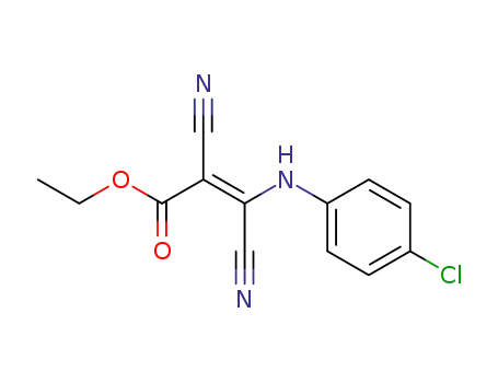 Molecular Structure of 92044-65-0 ((E)-4-chloro-N-<1,2-dicyano-2-(ethoxycarbonyl)vinyl>aniline)