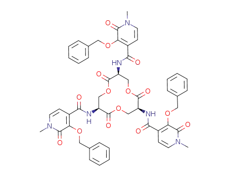 N,N',N-tris[(3-(benzyloxy)-1-methyl-2-oxo-1H-pyridin-4-yl)carbonyl]cyclotriseryl trilactone
