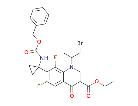 ethyl 7-<(1-benzyloxycarbonylamino)cyclopropyl>-1-<(2-bromo-1-methyl)ethyl>-6,8-difluoro-1,4-dihydro-4-oxoquinoline-3-carboxylate