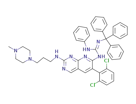 N-{6-(2,6-Dichloro-phenyl)-2-[3-(4-methyl-piperazin-1-yl)-propylamino]-pyrido[2,3-d]pyrimidin-7-yl}-N'-phenyl-N''-trityl-guanidine