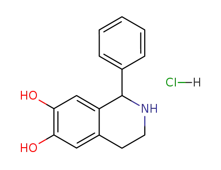 Molecular Structure of 33761-65-8 (1-phenyl-6,7-dihydroxy-1,2,3,4-tetrahydroisoquinoline hydrochloride)