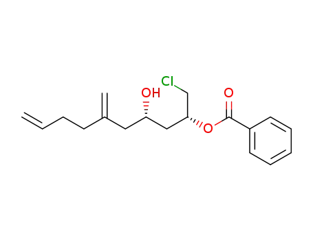 Molecular Structure of 209119-61-9 (Benzoic acid (1R,3S)-1-chloromethyl-3-hydroxy-5-methylene-non-8-enyl ester)