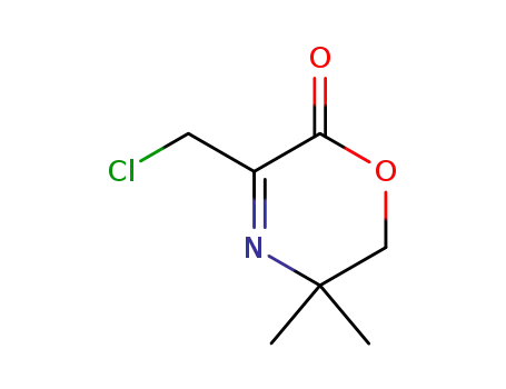 Molecular Structure of 135005-70-8 (2H-1,4-Oxazin-2-one, 3-(chloromethyl)-5,6-dihydro-5,5-dimethyl-)