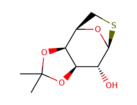 Molecular Structure of 228115-50-2 (.beta.-D-Galactopyranose, 1,6-dideoxy-1,6-epithio-3,4-O-(1-methylethylidene)-)