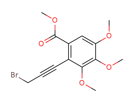 Molecular Structure of 214260-76-1 (2-(3-Bromo-prop-1-ynyl)-3,4,5-trimethoxy-benzoic acid methyl ester)