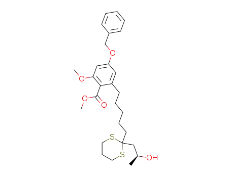 4-Benzyloxy-2-{5-[2-((S)-2-hydroxy-propyl)-[1,3]dithian-2-yl]-pentyl}-6-methoxy-benzoic acid methyl ester