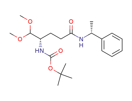 Molecular Structure of 129679-76-1 ([(S)-1-Dimethoxymethyl-3-((R)-1-phenyl-ethylcarbamoyl)-propyl]-carbamic acid tert-butyl ester)