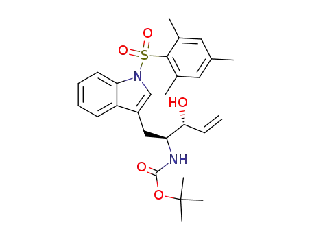 (3R,4S)-4-tert-butyloxycarbonylamino-3-hydroxy-5-3'-(N-mesitylene-2-sulfonyl)indolyl-1-pentene