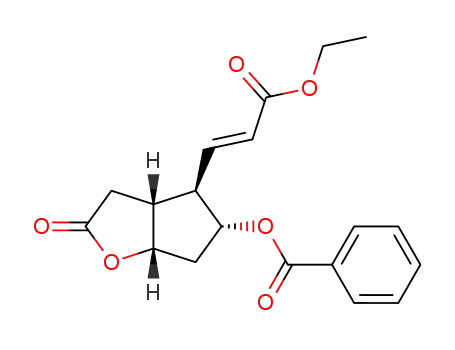 Molecular Structure of 1027275-03-1 (Benzoic acid (3aR,4R,5R,6aS)-4-((E)-2-ethoxycarbonyl-vinyl)-2-oxo-hexahydro-cyclopenta[b]furan-5-yl ester)