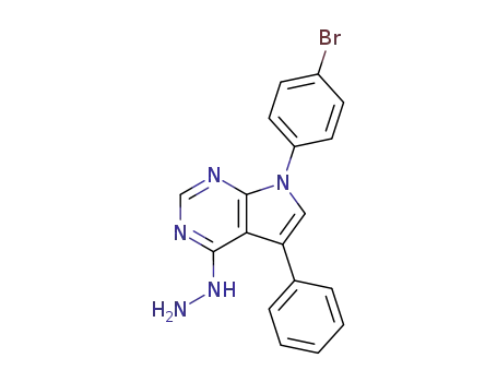 4H-Pyrrolo[2,3-d]pyrimidin-4-one,
7-(4-bromophenyl)-1,7-dihydro-5-phenyl-, hydrazone