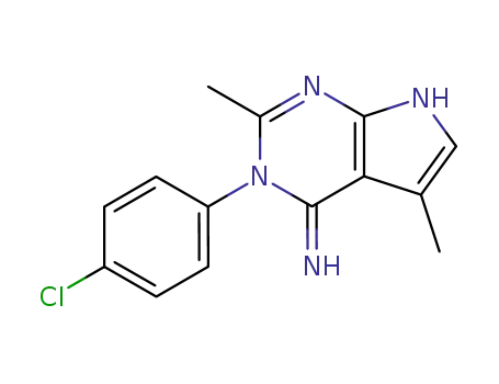 Molecular Structure of 88366-13-6 (3-(4-chlorophenyl)-2,5-dimethyl-3H-pyrrolo[2,3-d]pyrimidin-4-amine)