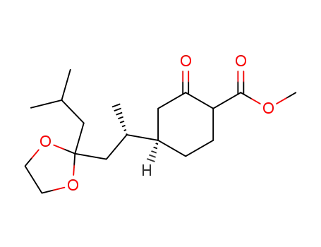 (R)-4-[(S)-2-(2-Isobutyl-[1,3]dioxolan-2-yl)-1-methyl-ethyl]-2-oxo-cyclohexanecarboxylic acid methyl ester