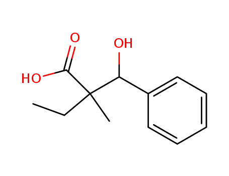Molecular Structure of 121368-72-7 (threo-2-Ethyl-3-hydroxy-2-methyl-3-phenylpropanoic acid)