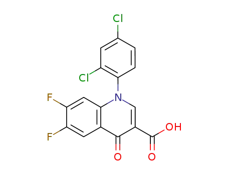 Molecular Structure of 1026747-59-0 (1-(2,4-Dichloro-phenyl)-6,7-difluoro-4-oxo-1,4-dihydro-quinoline-3-carboxylic acid)