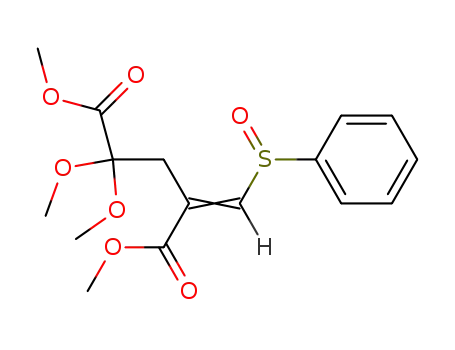 Molecular Structure of 64299-76-9 (Pentanedioic acid, 2,2-dimethoxy-4-[(phenylsulfinyl)methylene]-,
dimethyl ester)