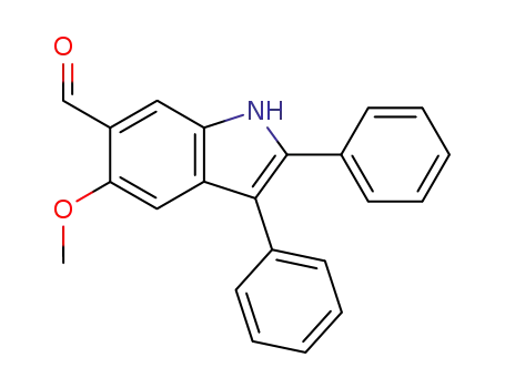Molecular Structure of 123730-52-9 (1H-Indole-6-carboxaldehyde, 5-methoxy-2,3-diphenyl-)