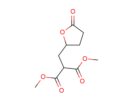 Molecular Structure of 53295-30-0 (5-[2,2-bis(methoxycarbonyl)ethyl]tetrahydrofuran-2-one)