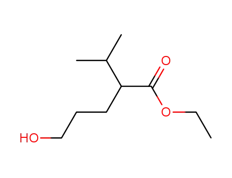 Molecular Structure of 645413-23-6 (Pentanoic acid, 5-hydroxy-2-(1-methylethyl)-, ethyl ester)