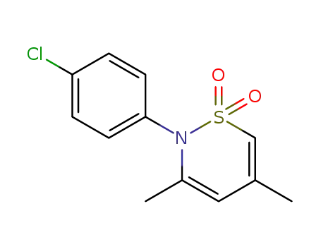 Molecular Structure of 63673-40-5 (2H-1,2-Thiazine, 2-(4-chlorophenyl)-3,5-dimethyl-, 1,1-dioxide)
