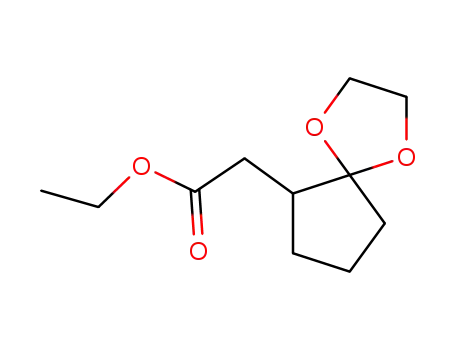 Molecular Structure of 82253-44-9 (1,4-Dioxaspiro<4.4>nonan-6-essigsaeure-ethylester)