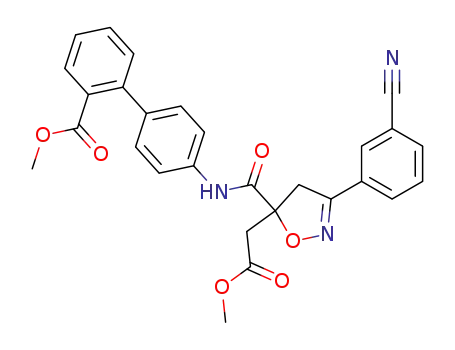 4'-{[3-(3-cyano-phenyl)-5-methoxycarbonylmethyl-4,5-dihydro-isoxazole-5-carbonyl]-amino}-biphenyl-2-carboxylic acid methyl ester