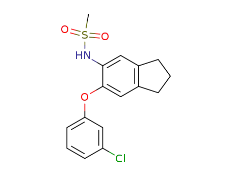 Molecular Structure of 75360-49-5 (N-[6-(3-chlorophenoxy)-5-indanyl]methanesulfonamide)